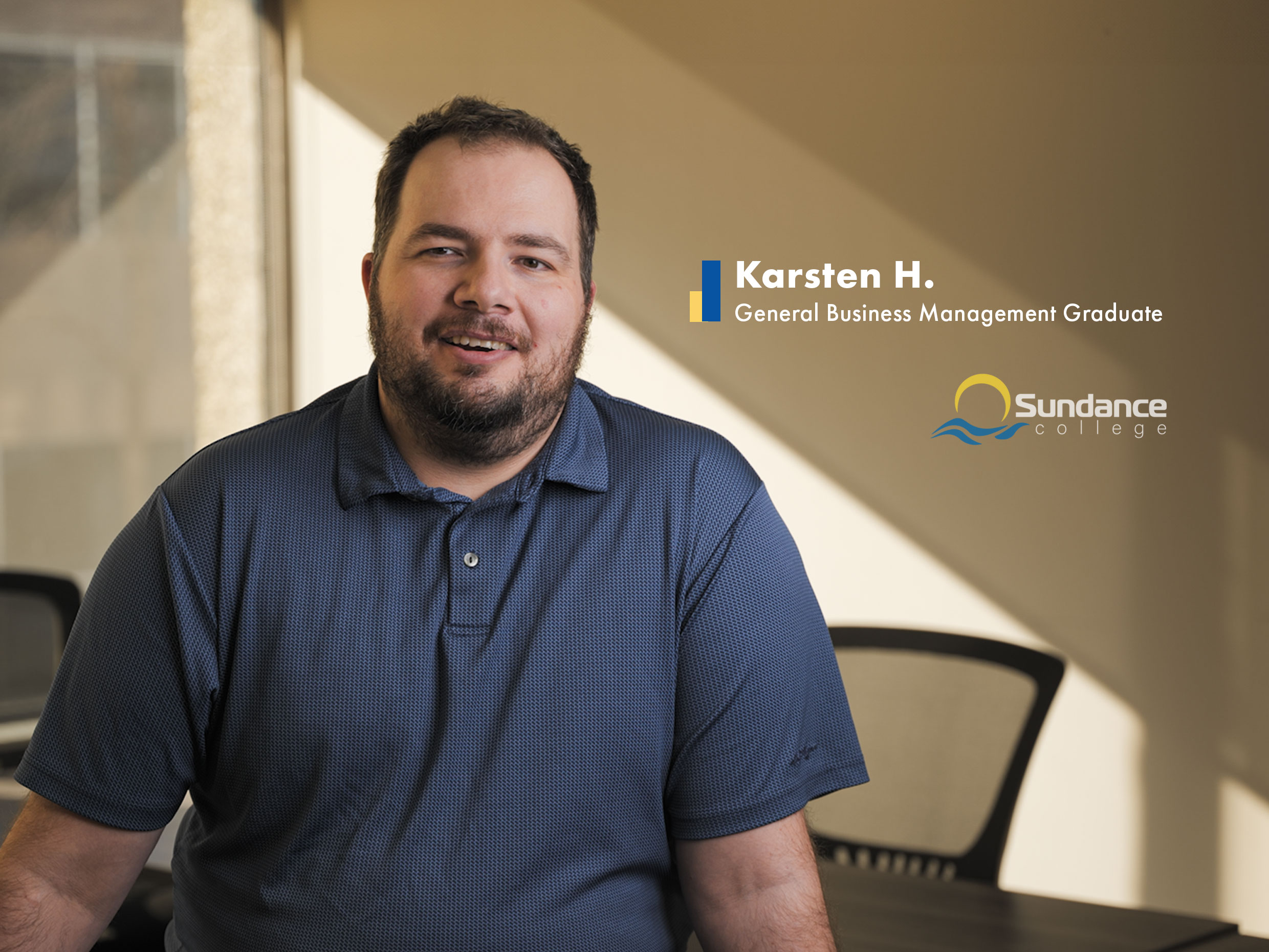 Kartsen H., a General Business Management graduate from Sundance College.