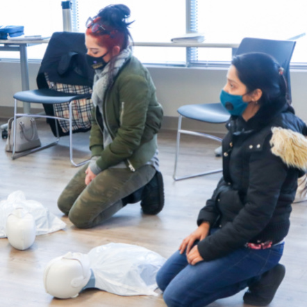 Hands-on first aid training at Sundance College Calgary Campus