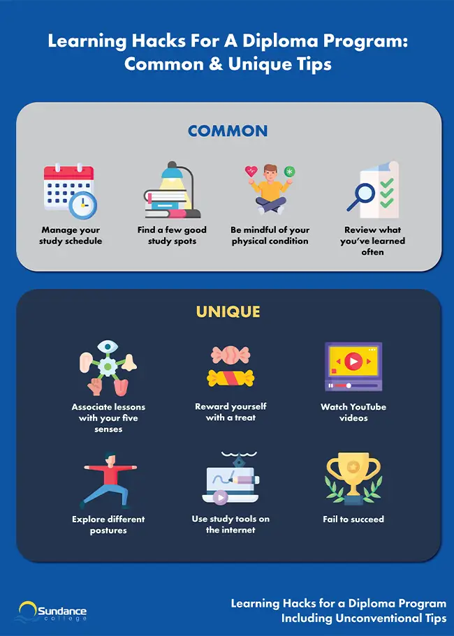 Learning Common and Unique tips infographic