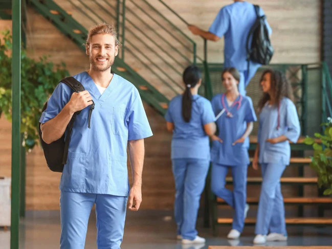 Medical office assistant students in a school.