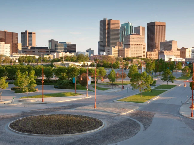 a city landscape with a city skyline winnipeg skyline