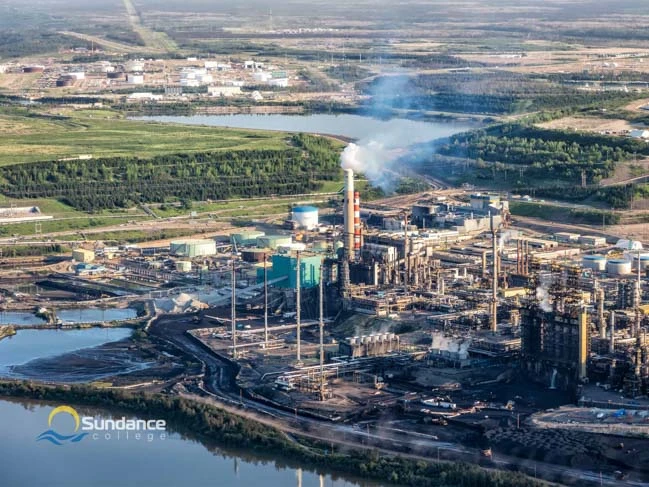 oil and gas plant located in Northern Alberta, symbolizing oil and gas industry