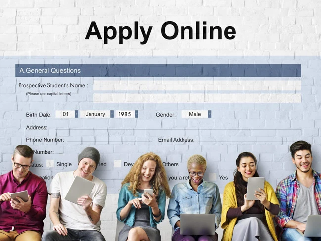 Apply online application college form concept