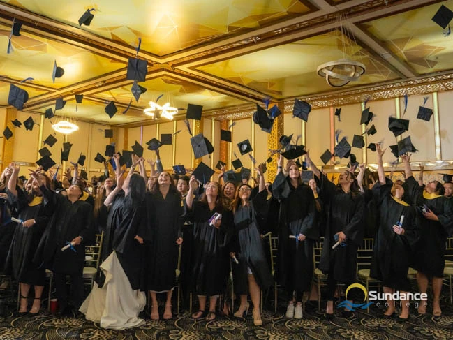 Calgary graduation hat toss