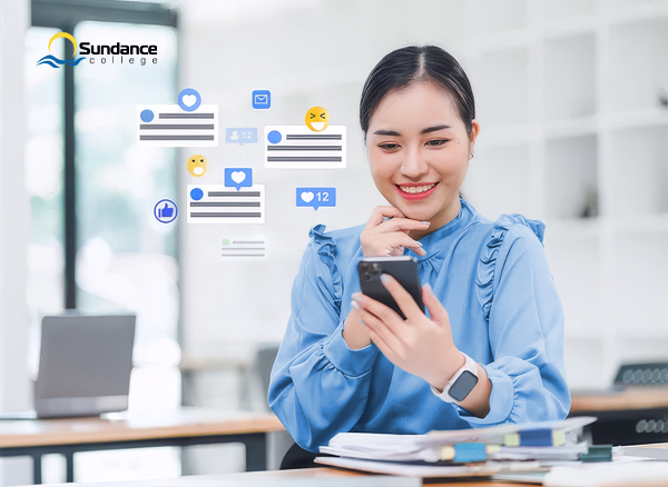 body social media manager managing social media accounts