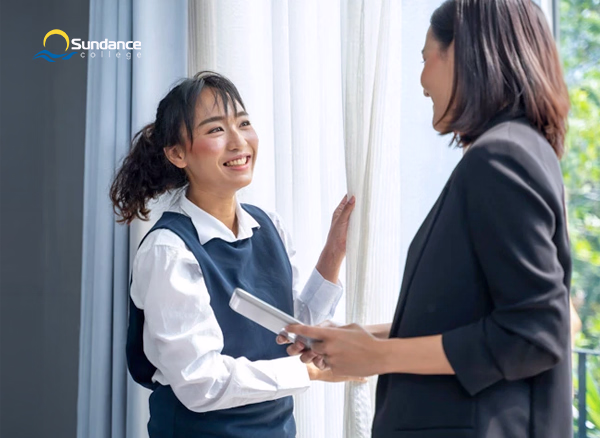 Hospitality Business Manager overseeing housekeeping operations.